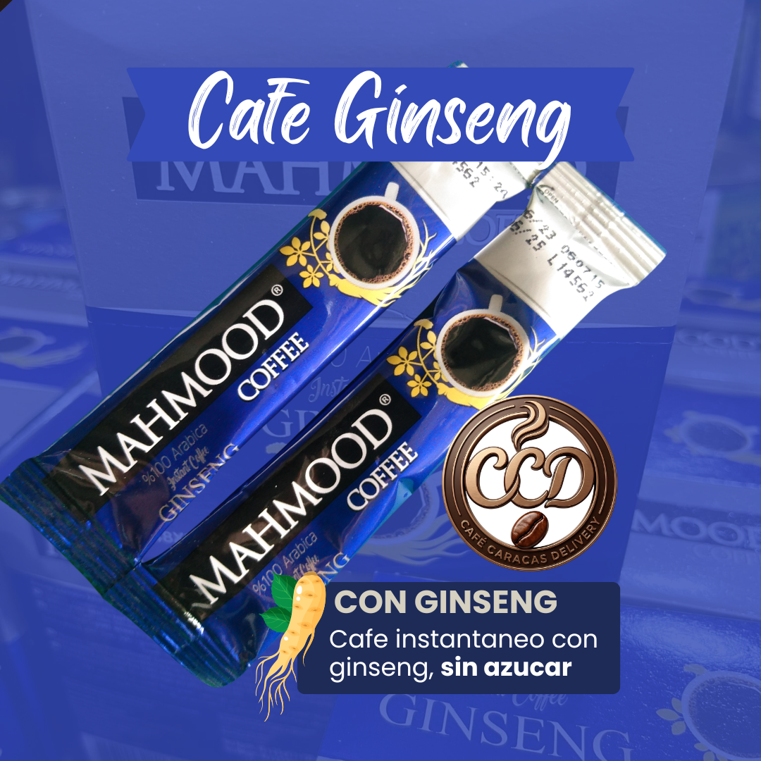 Café con Ginseng instantaneo Mahmood caja 48 sobres